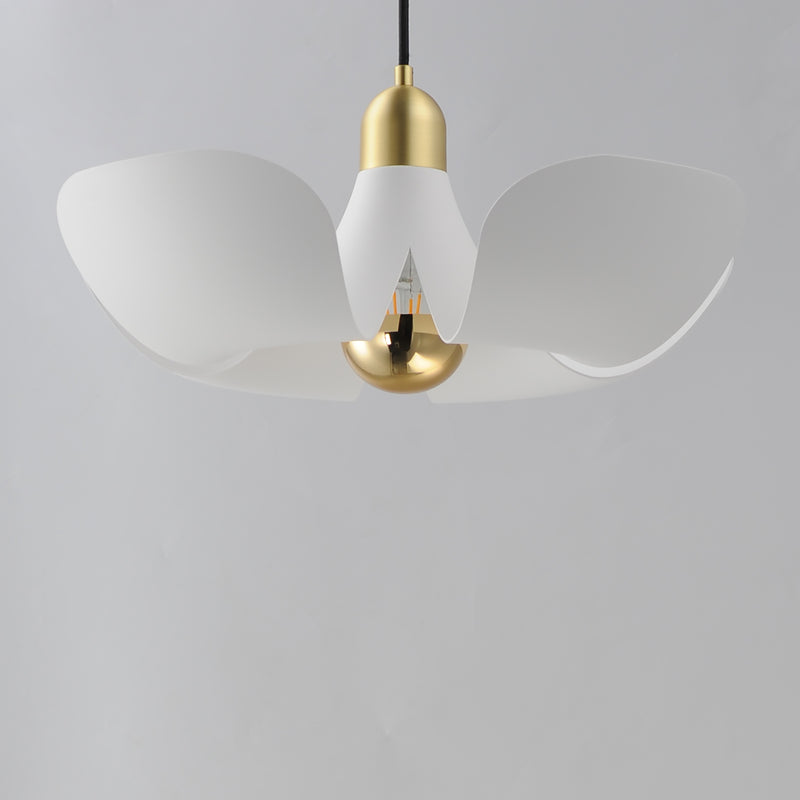 Maxim 11394WTSBR Poppy 18" Pendant | White/Satin Brass