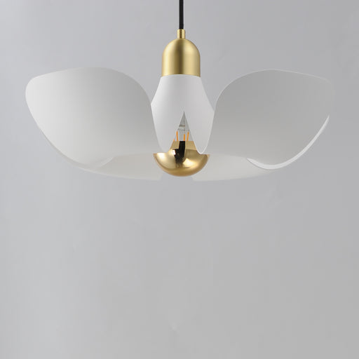 Maxim 11394WTSBR Poppy 18" Pendant | White/Satin Brass