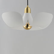 Maxim 11394WTSBR Poppy 18" Pendant | White/Satin Brass