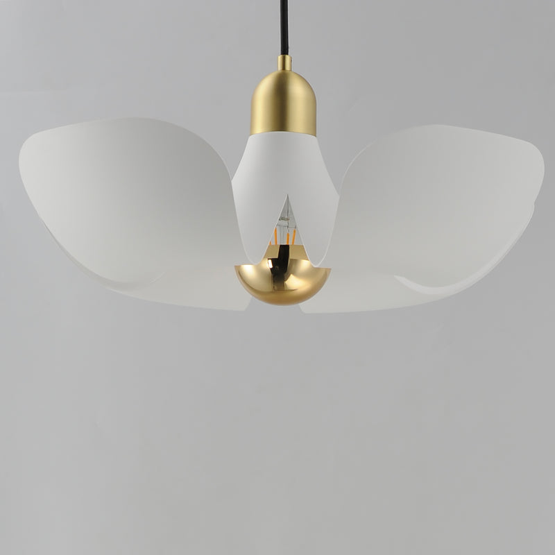 Maxim 11394WTSBR Poppy 18" Pendant | White/Satin Brass