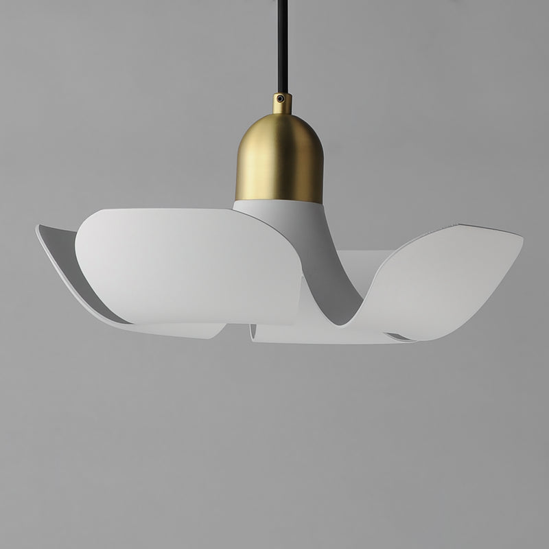 Maxim 11394WTSBR Poppy 18" Pendant | White/Satin Brass