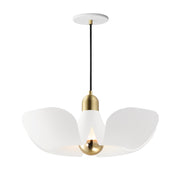 Maxim 11394WTSBR Poppy 18" Pendant | White/Satin Brass