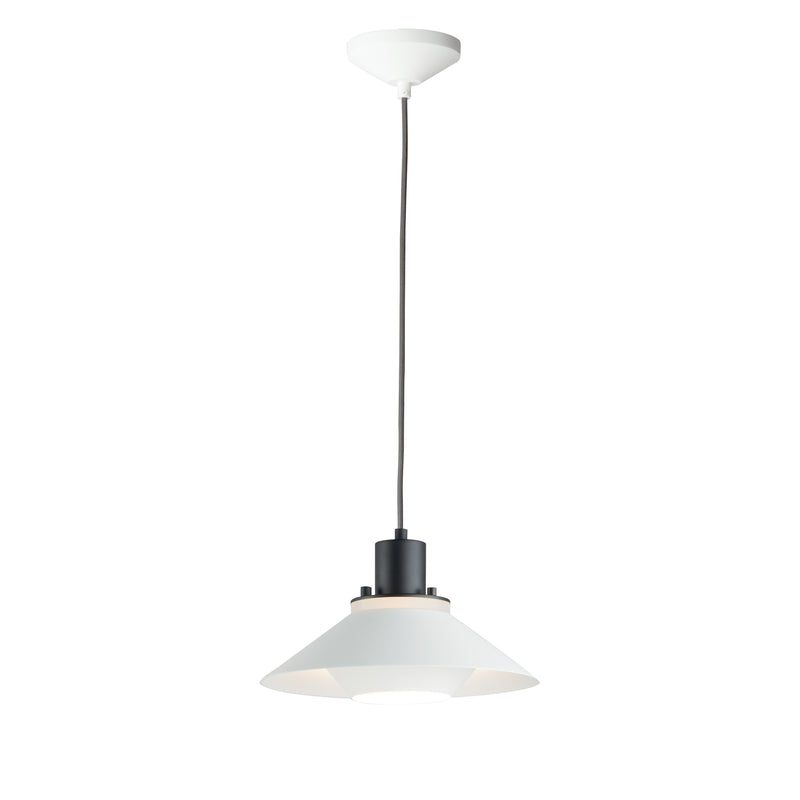 Maxim 11410BKWT Oslo 11.75" 1 Light Small Pendant | Black / White