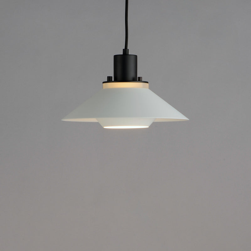 Maxim 11410BKWT Oslo 11.75" 1 Light Small Pendant | Black / White