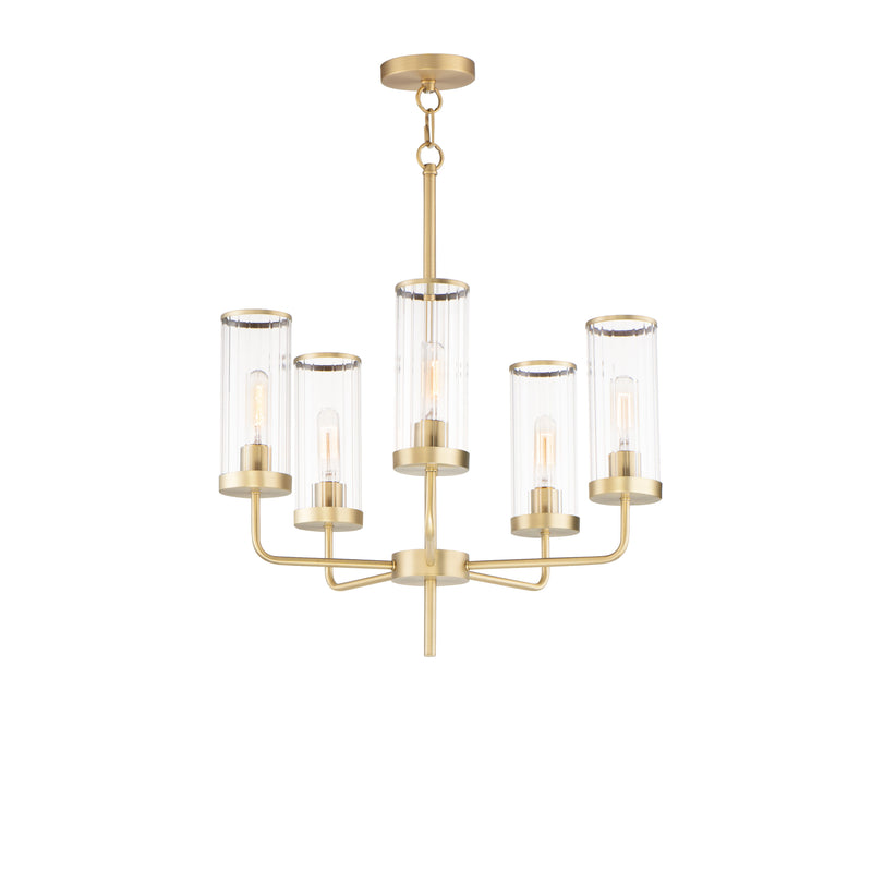 Maxim 11475CRSBR Crosby 5 Light Chandelier | Satin Brass