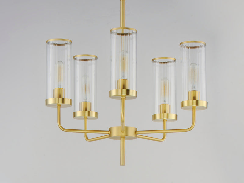 Maxim 11475CRSBR Crosby 5 Light Chandelier | Satin Brass