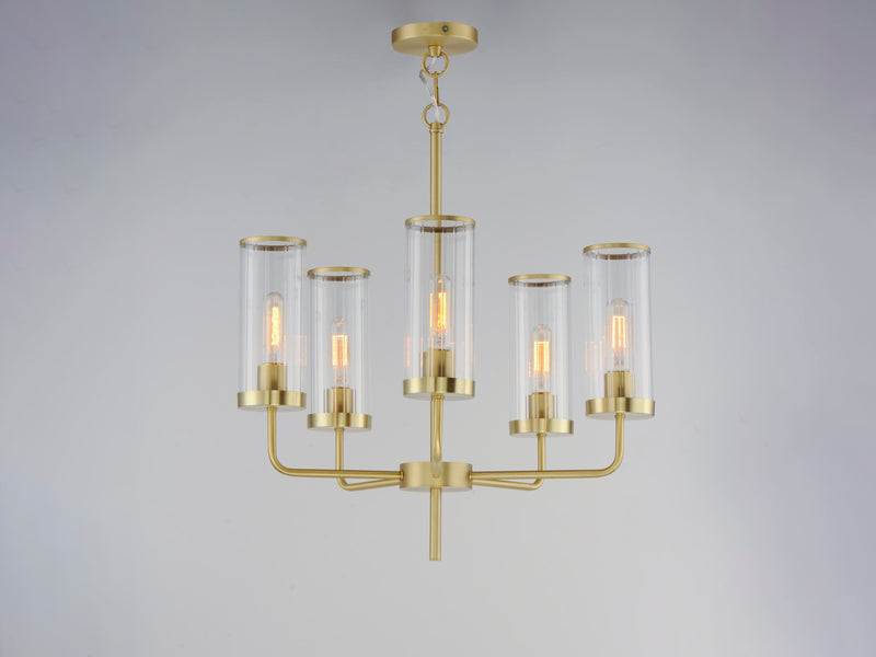 Maxim 11475CRSBR Crosby 5 Light Chandelier | Satin Brass