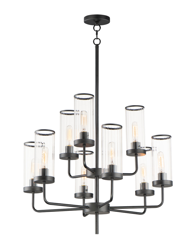 Maxim 11479CRBK Crosby 9 Light Chandelier | Black