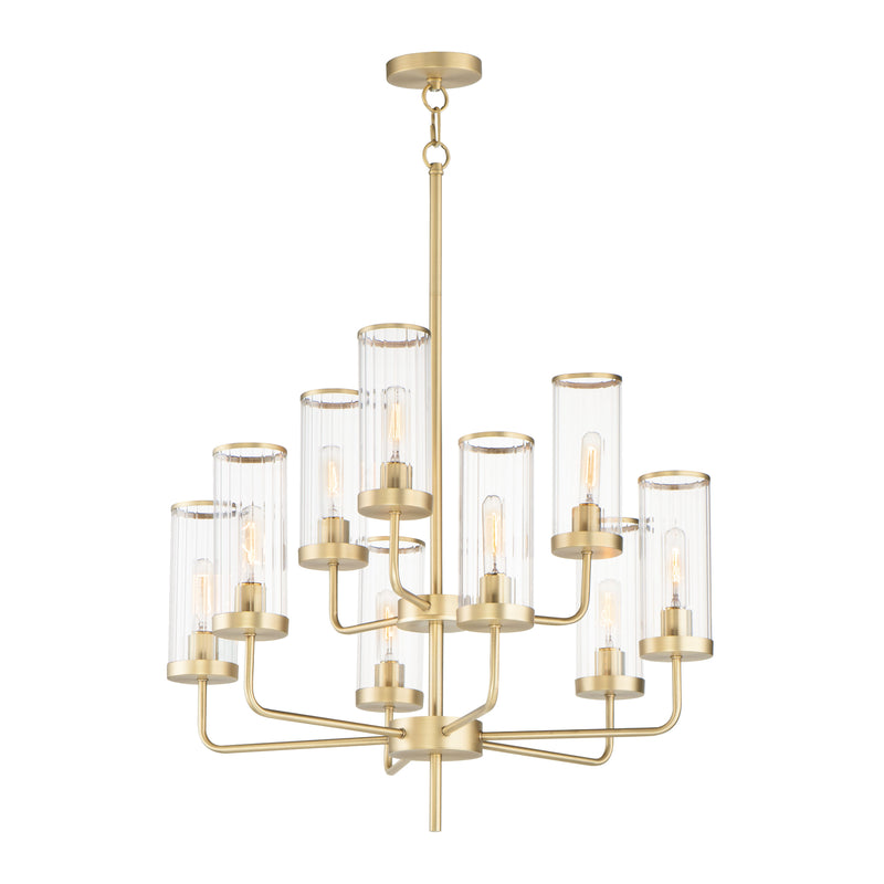 Maxim 11479CRSBR Crosby 9 Light Chandelier | Satin Brass