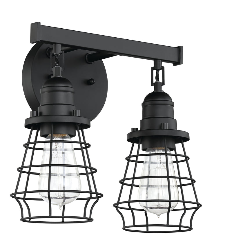 Craftmade 50602-FB Thatcher 2 Light Bathroom Vanity Light -Flat Black