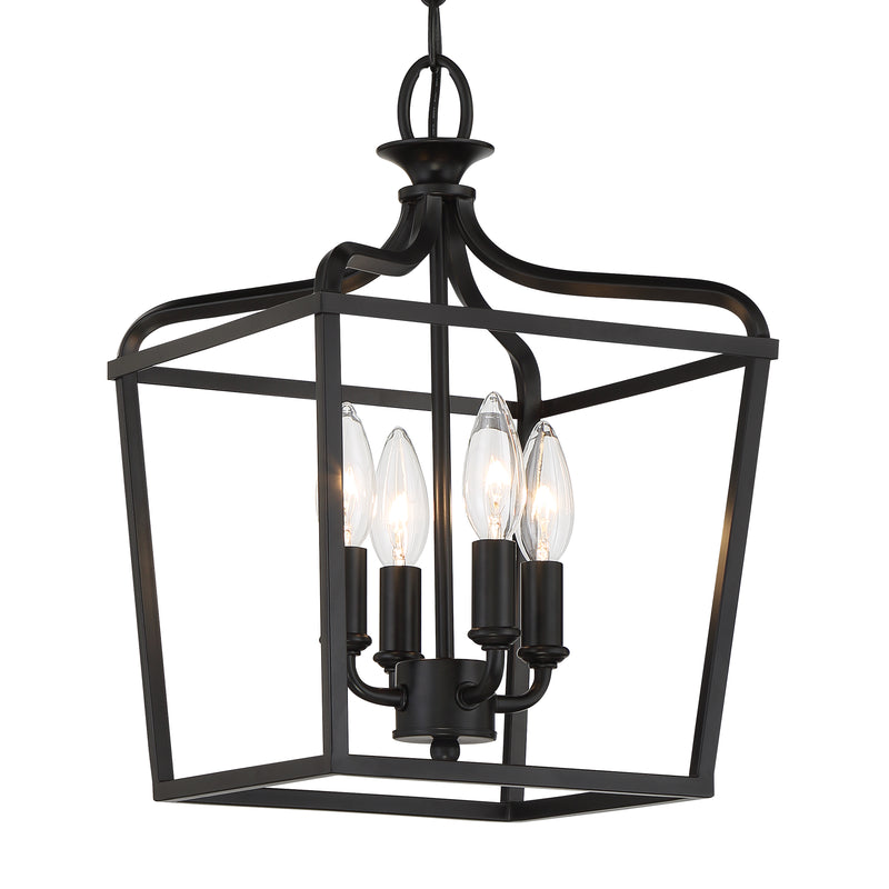 Minka Lavery Laurel Estate 4 Light Foyer Semi Flush Mount-Coal