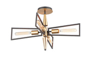 Maxim 11650BKSBR Wings 4 Light Flush Mount | Black / Satin Brass