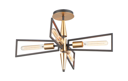 Maxim 11650BKSBR Wings 4 Light Flush Mount | Black / Satin Brass