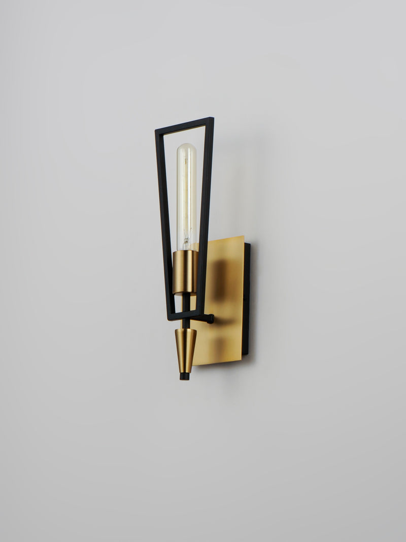 Maxim 11651BKSBR Wings 1 Light Wall Sconce | Black / Satin Brass
