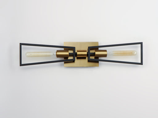Maxim 11652BKSBR Wings 2 Light Wall Sconce | Black / Satin Brass