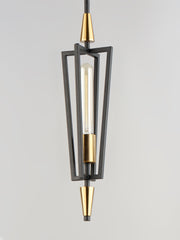 Maxim 11653BKSBR Wings 1 Light Pendant | Black / Satin Brass