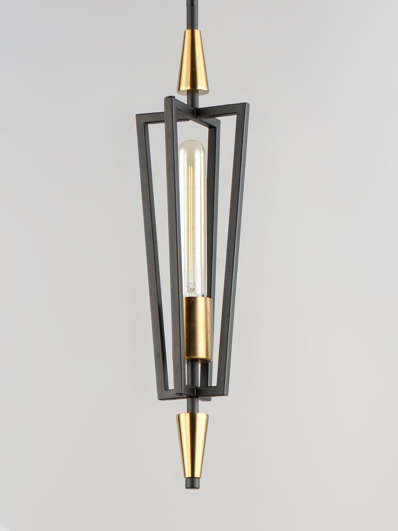 Maxim 11653BKSBR Wings 1 Light Pendant | Black / Satin Brass