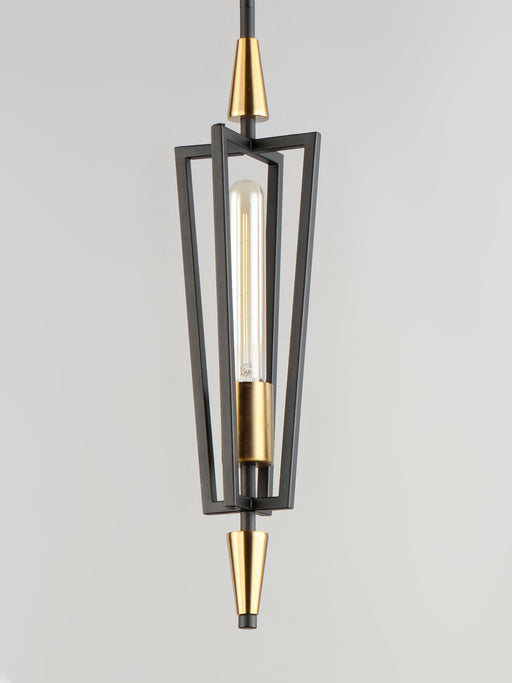 Maxim 11653BKSBR Wings 1 Light Pendant | Black / Satin Brass