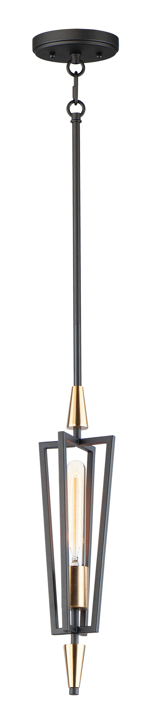 Maxim 11653BKSBR Wings 1 Light Pendant | Black / Satin Brass