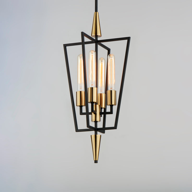 Maxim 11654BKSBR Wings 4 Light Pendant | Black / Satin Brass