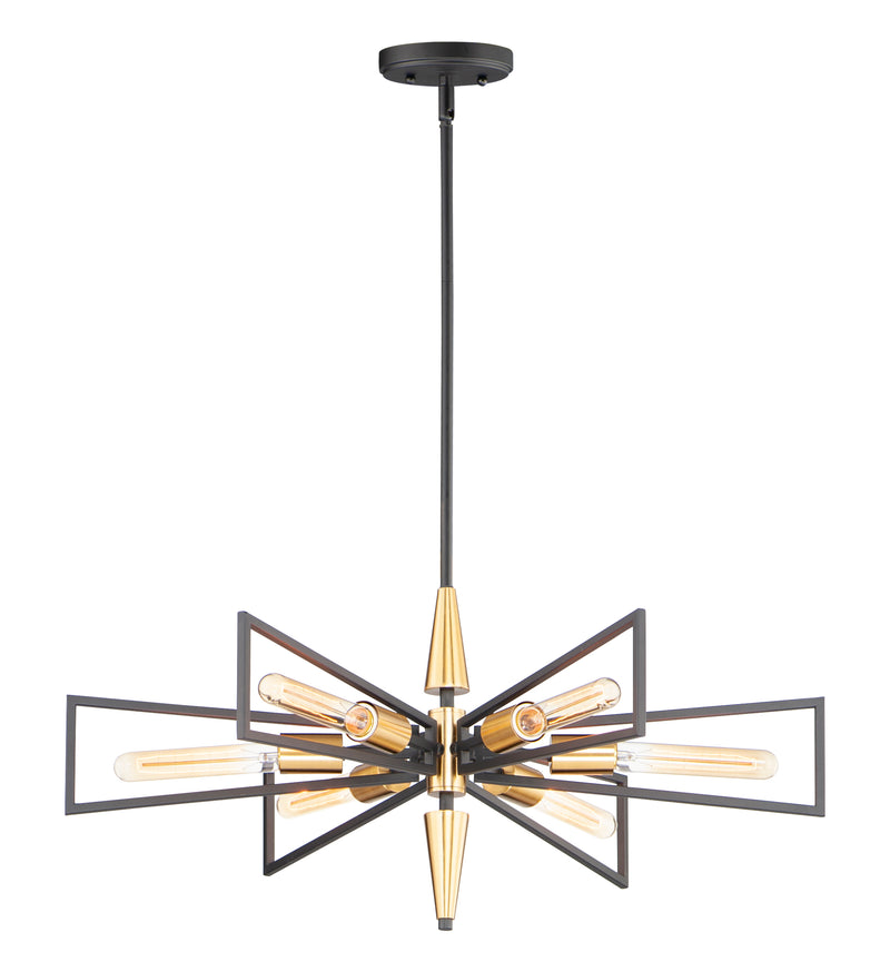 Maxim 11656BKSBR Wings 6 Light Chandelier | Black / Satin Brass