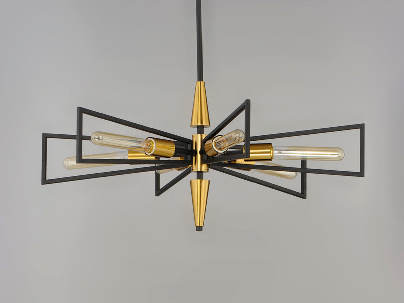 Maxim 11656BKSBR Wings 6 Light Chandelier | Black / Satin Brass