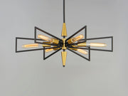 Maxim 11656BKSBR Wings 6 Light Chandelier | Black / Satin Brass