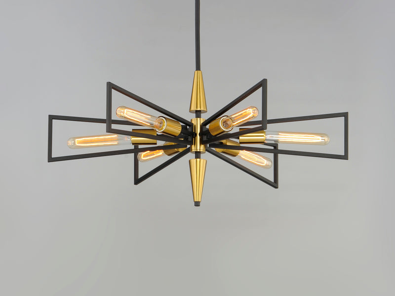 Maxim 11656BKSBR Wings 6 Light Chandelier | Black / Satin Brass