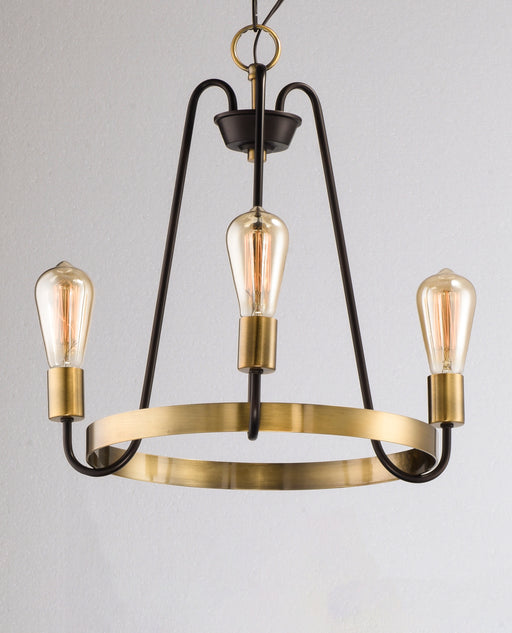 Maxim 11733OIAB Haven 3 Light Chandelier | Oil Rubbed Bronze / Antique Brass