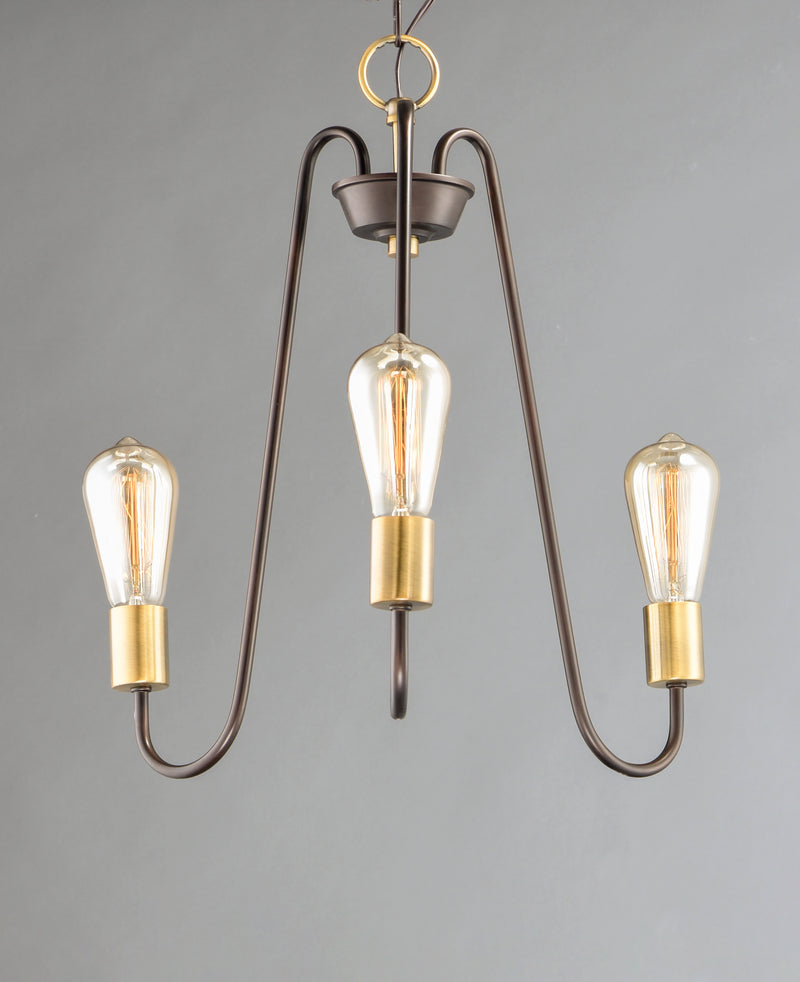 Maxim 11733OIAB Haven 3 Light Chandelier | Oil Rubbed Bronze / Antique Brass