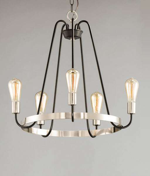 Maxim 11735BKSN Haven 5 Light Chandelier | Black / Satin Nickel