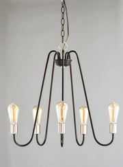 Maxim 11735BKSN Haven 5 Light Chandelier | Black / Satin Nickel