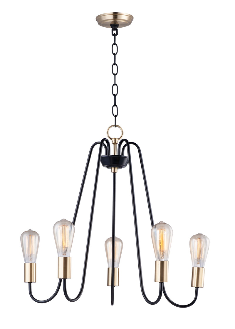 Maxim 11735OIAB Haven 5 Light Chandelier | Oil Rubbed Bronze / Antique Brass