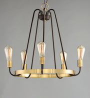 Maxim 11735OIAB Haven 5 Light Chandelier | Oil Rubbed Bronze / Antique Brass