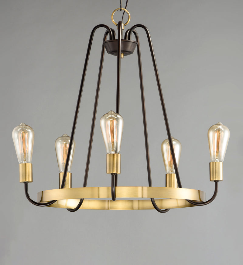 Maxim 11735OIAB Haven 5 Light Chandelier | Oil Rubbed Bronze / Antique Brass
