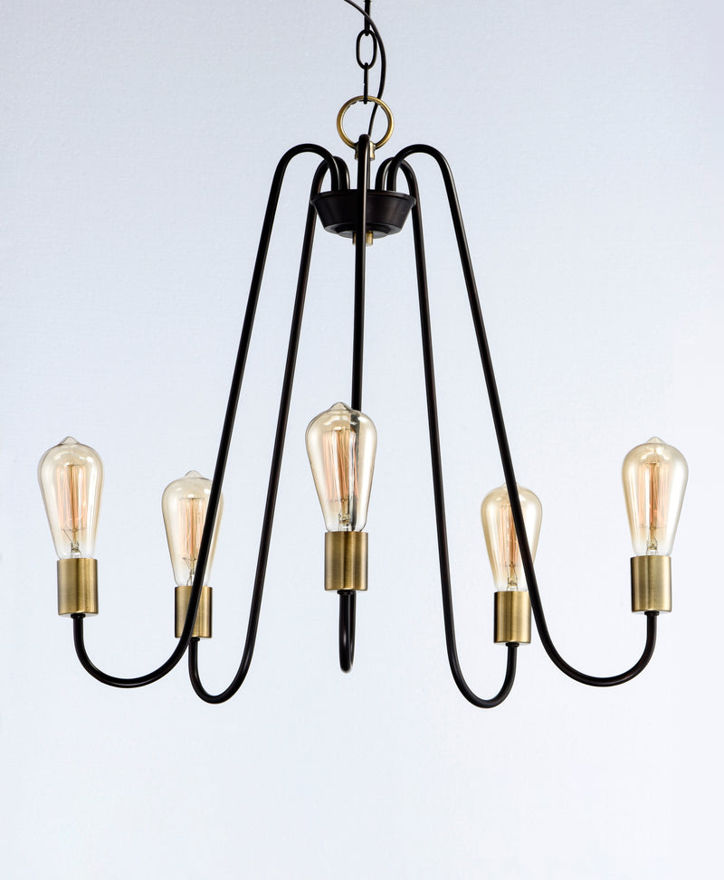 Maxim 11735OIAB Haven 5 Light Chandelier | Oil Rubbed Bronze / Antique Brass