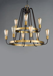 Maxim 11737OIAB Haven 9 Light Chandelier | Oil Rubbed Bronze / Antique Brass
