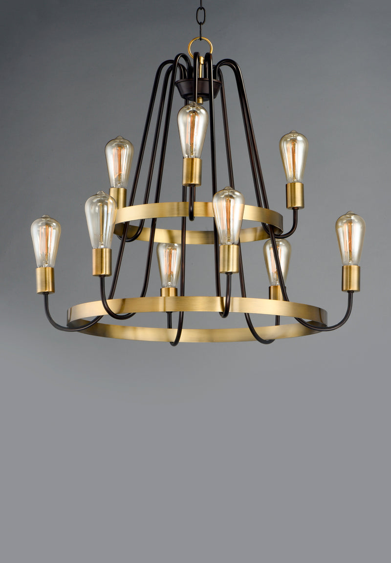 Maxim 11737OIAB Haven 9 Light Chandelier | Oil Rubbed Bronze / Antique Brass