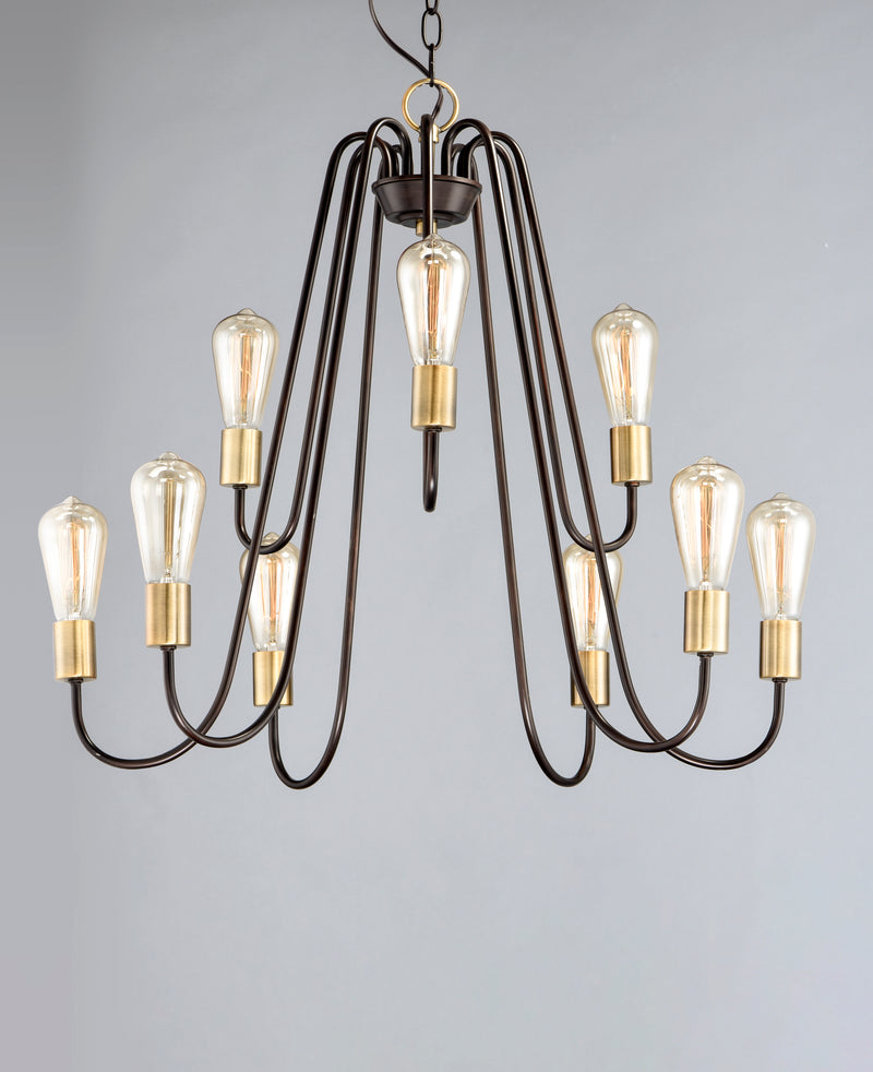 Maxim 11737OIAB Haven 9 Light Chandelier | Oil Rubbed Bronze / Antique Brass