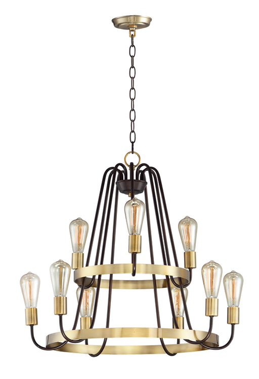 Maxim 11737OIAB Haven 9 Light Chandelier | Oil Rubbed Bronze / Antique Brass