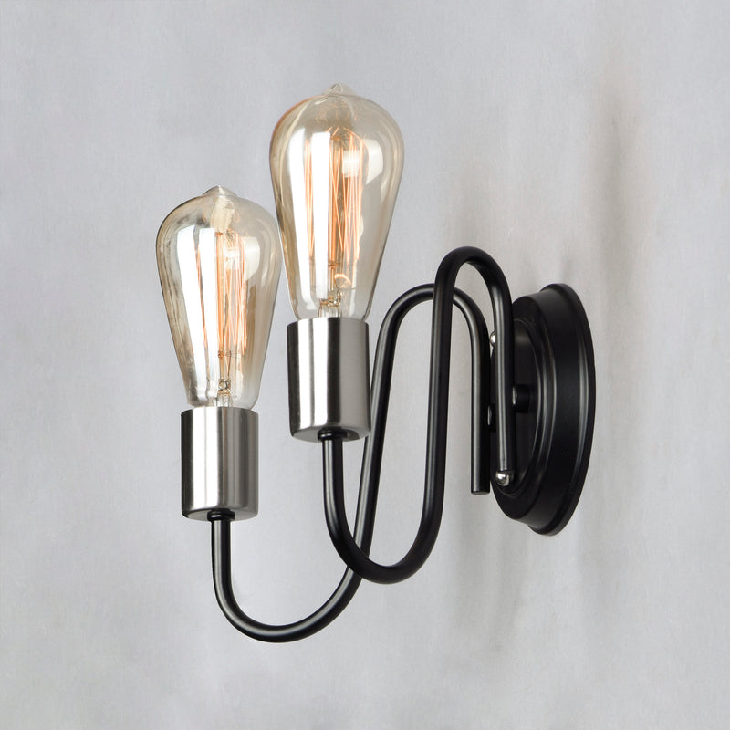 Maxim 11739BKSN Haven 2 Light Wall Sconce | Black / Satin Nickel