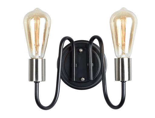 Maxim 11739BKSN Haven 2 Light Wall Sconce | Black / Satin Nickel