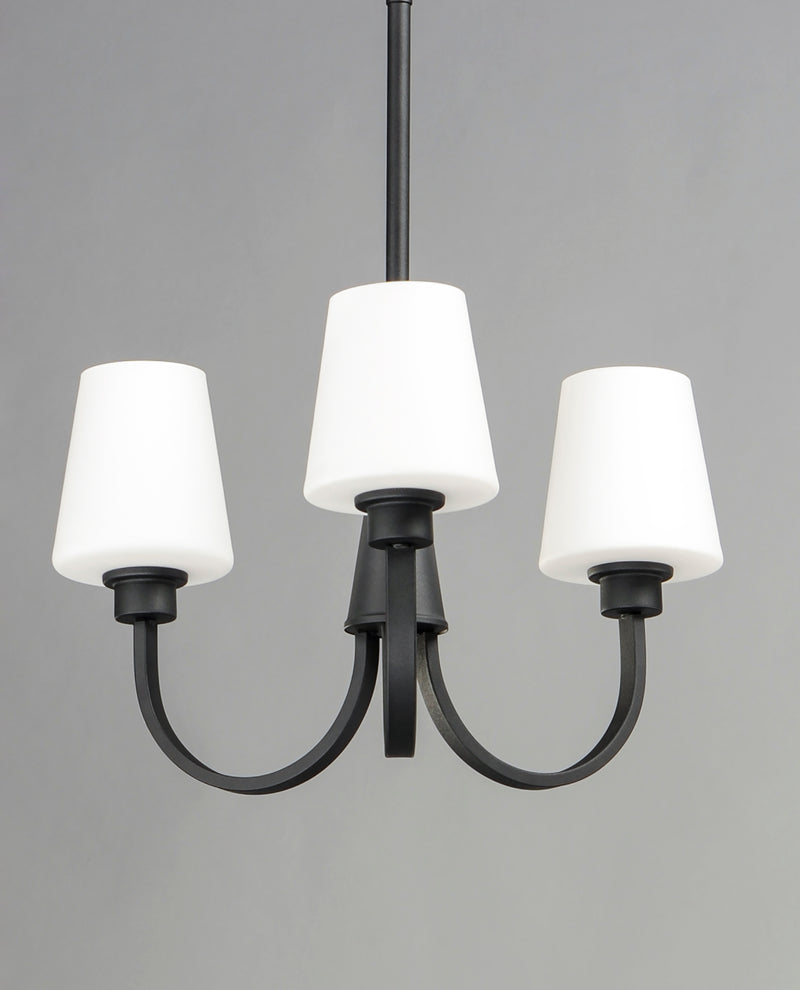 Maxim 11823SWBK Shelter 3 Light Chandelier | Black