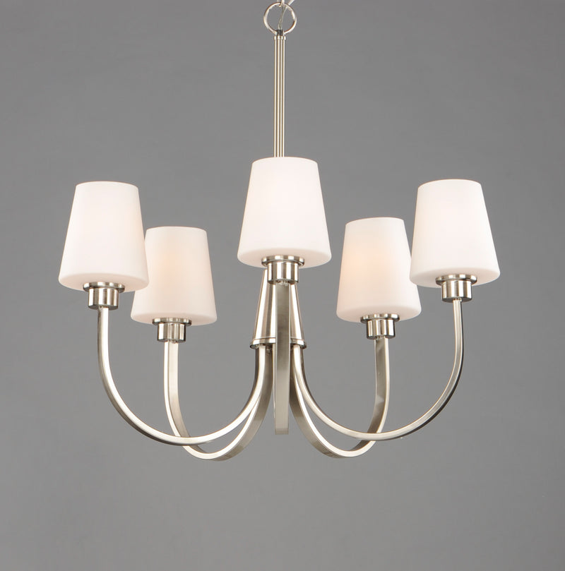 Maxim 11825SWSN Shelter 5 Light Chandelier | Satin Nickel