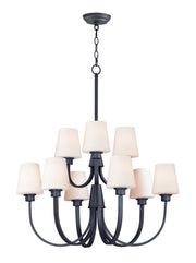 Maxim 11826SWBK Shelter 9 Light Chandelier | Black