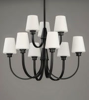 Maxim 11826SWBK Shelter 9 Light Chandelier | Black