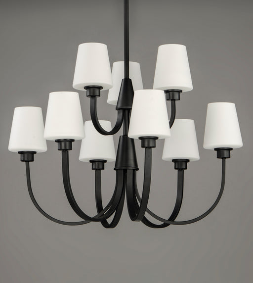 Maxim 11826SWBK Shelter 9 Light Chandelier | Black