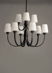 Maxim 11826SWBK Shelter 9 Light Chandelier | Black