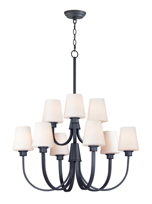 Maxim 11826SWBK Shelter 9 Light Chandelier | Black
