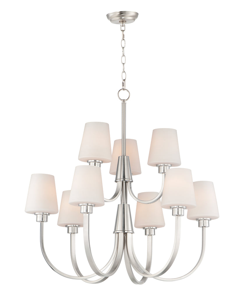 Maxim 11826SWSN Shelter 9 Light Chandelier | Satin Nickel